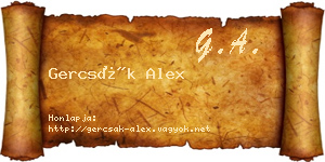 Gercsák Alex névjegykártya